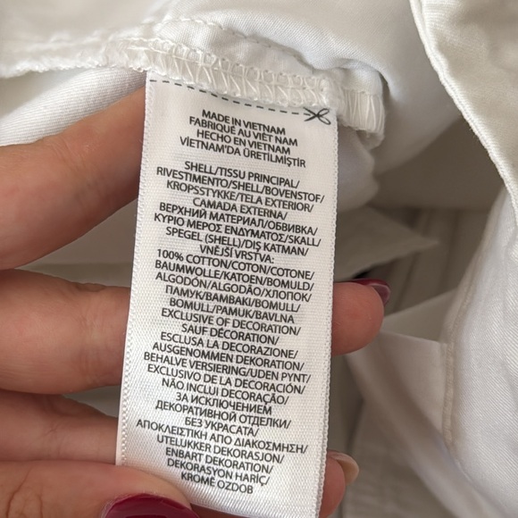 POLO Ralph Lauren women white shorts with navy embroidered polo logo - Picture 7 of 8